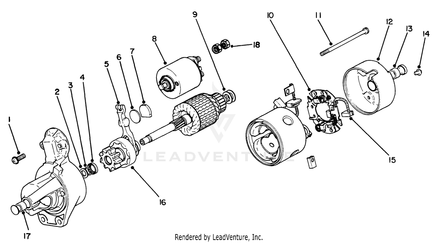 Engine, Onan Model No. B48g-Ga020 Type No. 4348g Starter Motor