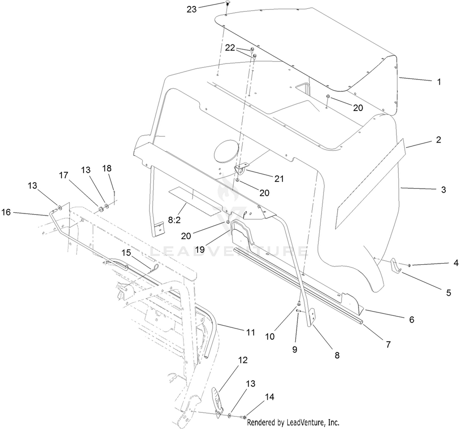 Hood and Screen Assembly