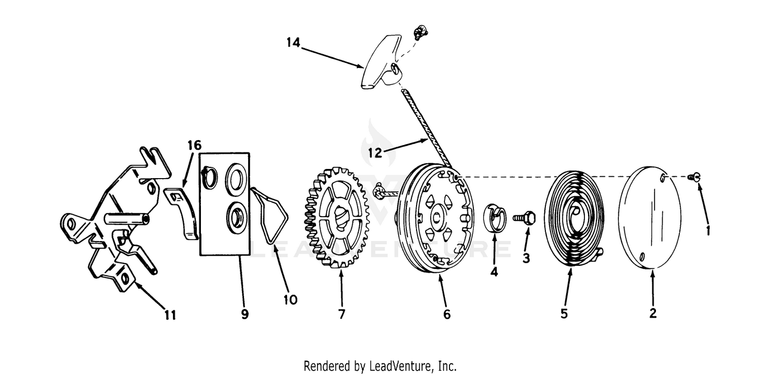 Rewind Starter No. 590519 (mower Model No. 21647) (engine No. Tnt 100-10055a)