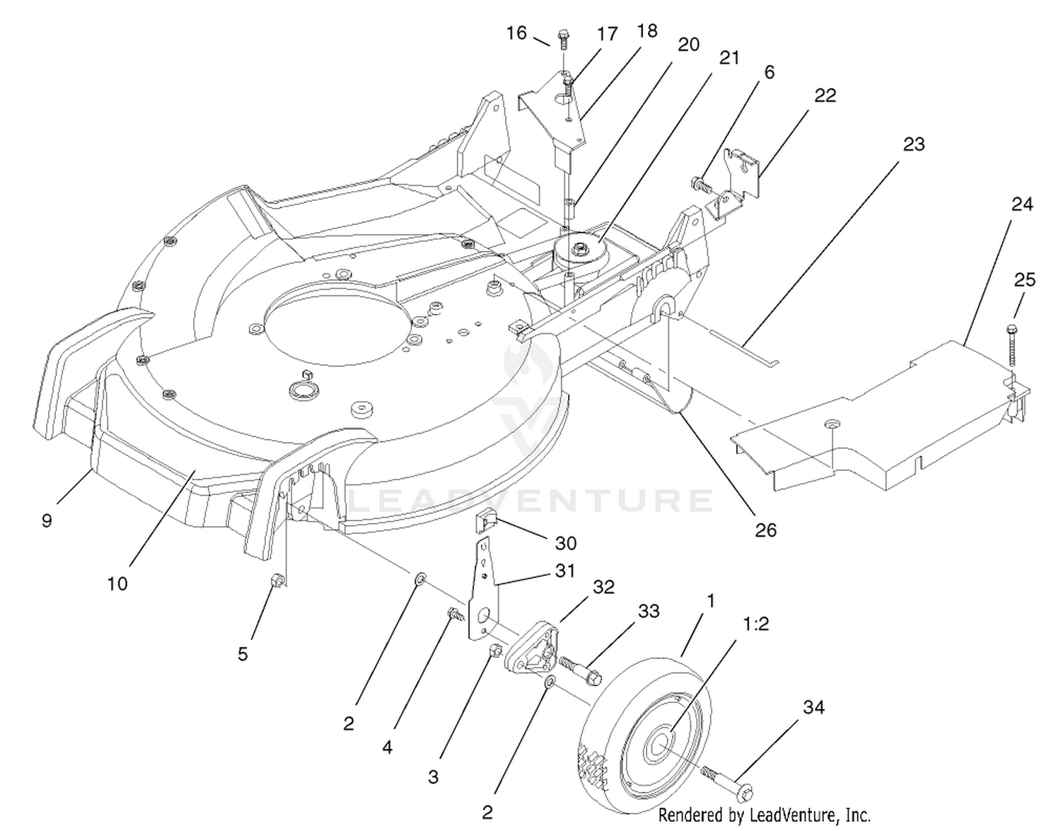 Deck and Wheel Assembly