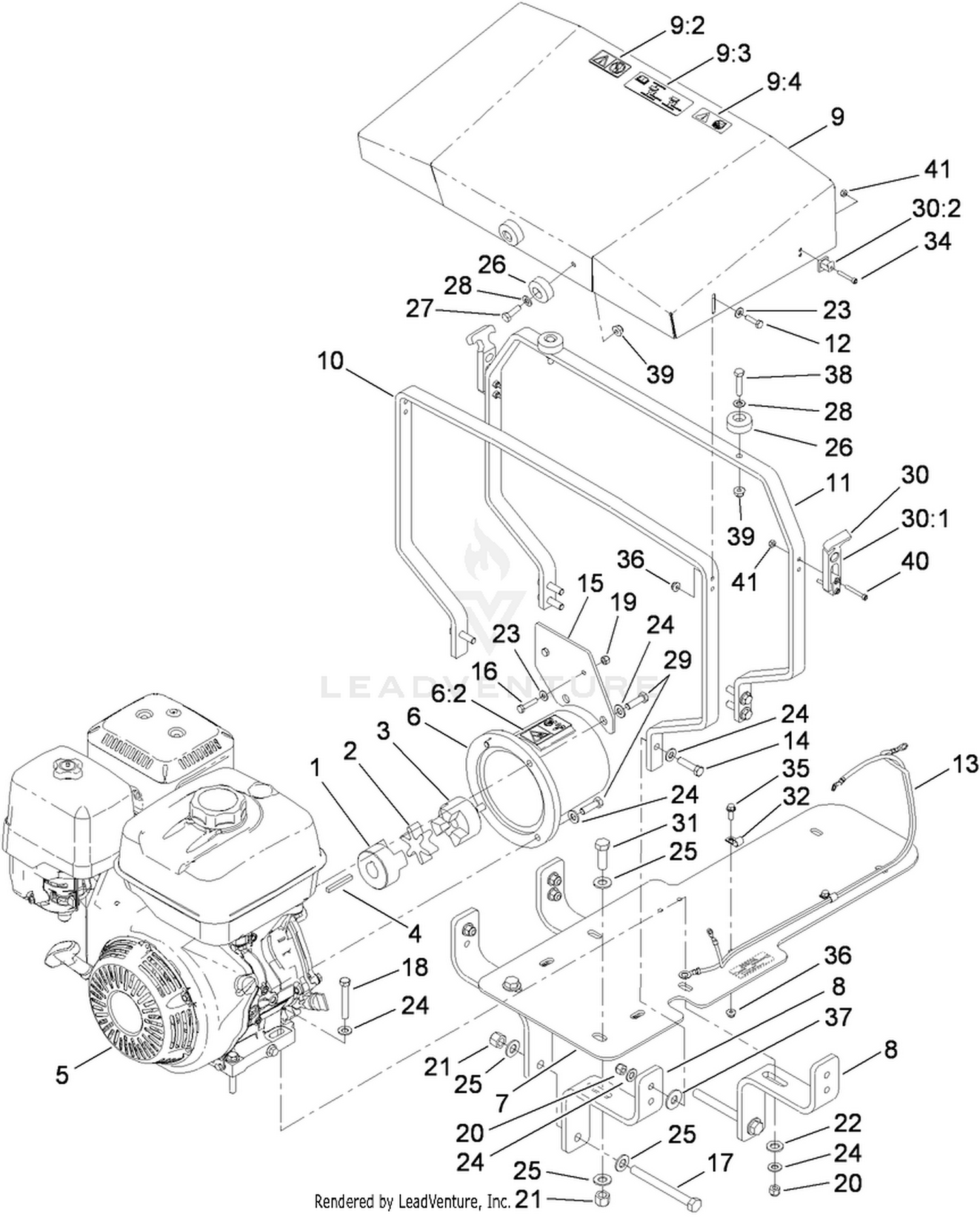 Engine and Mounting Assembly