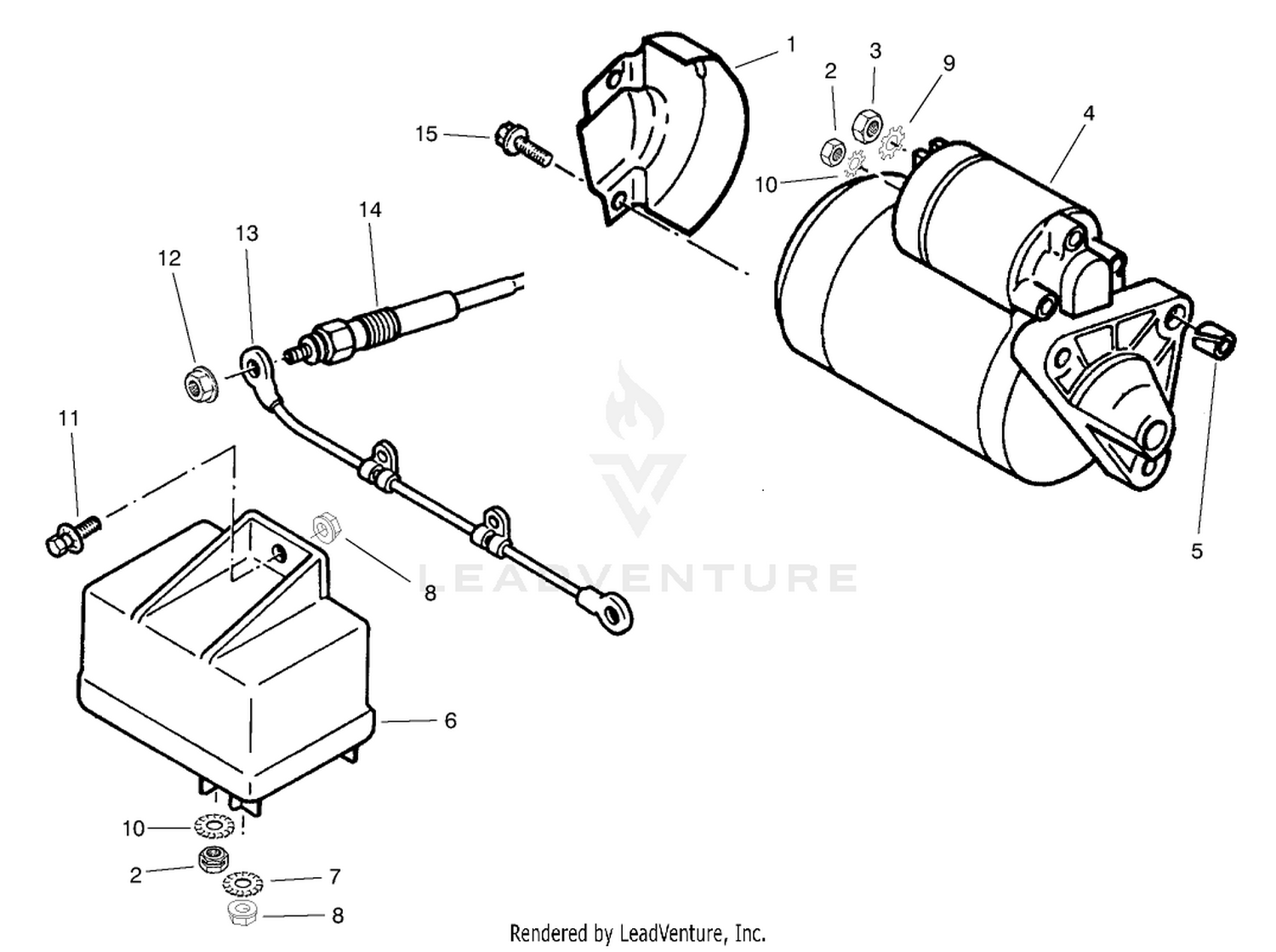 Starter and Glow Plug Assembly