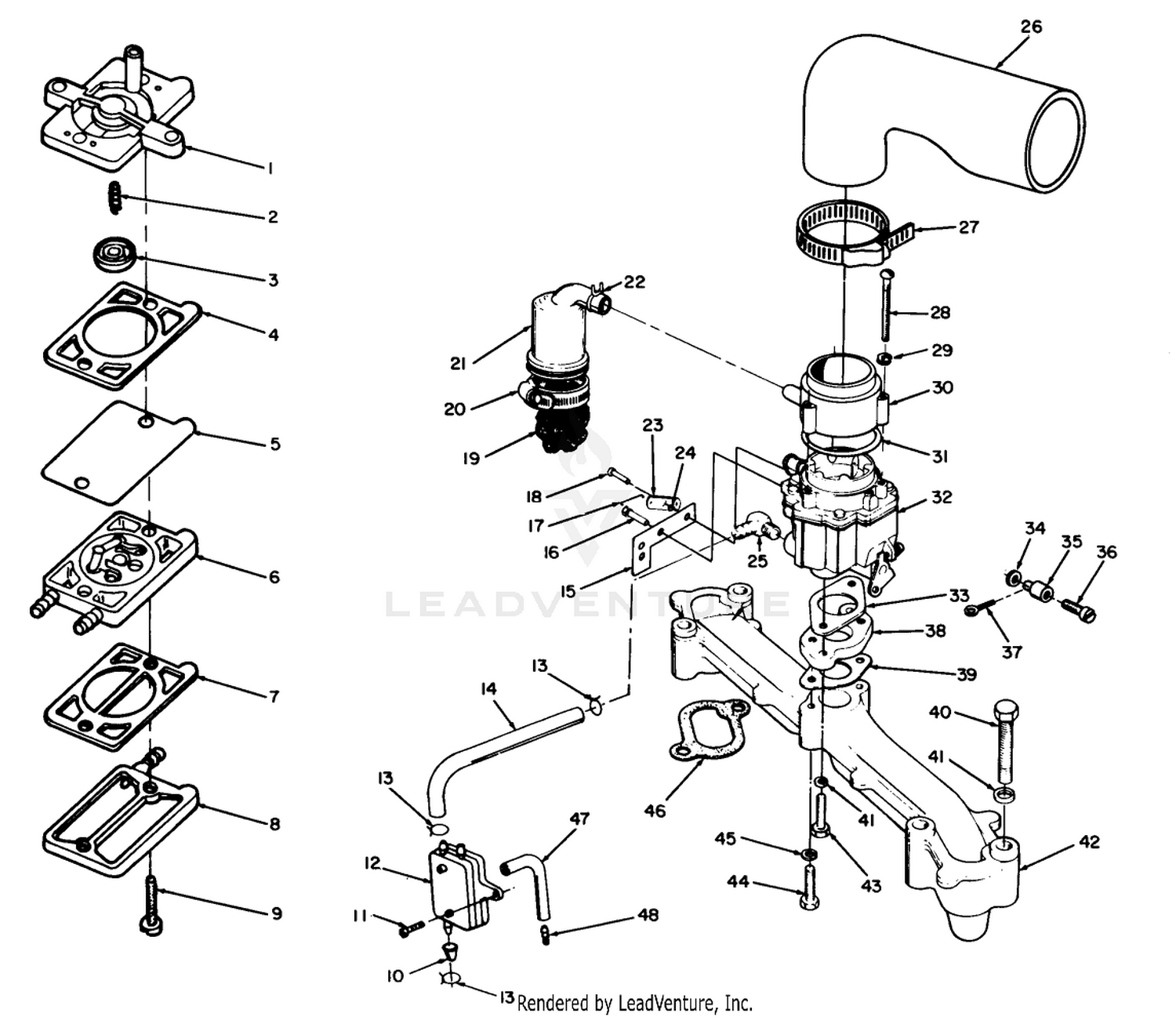 Engine, Onan Model No. B48g-Ga020 Type No. 4051c Fuel System
