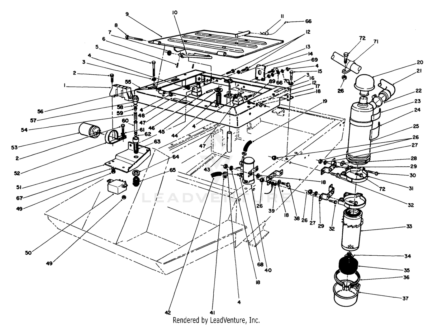 Seat Frame  Air Cleaner Assembly