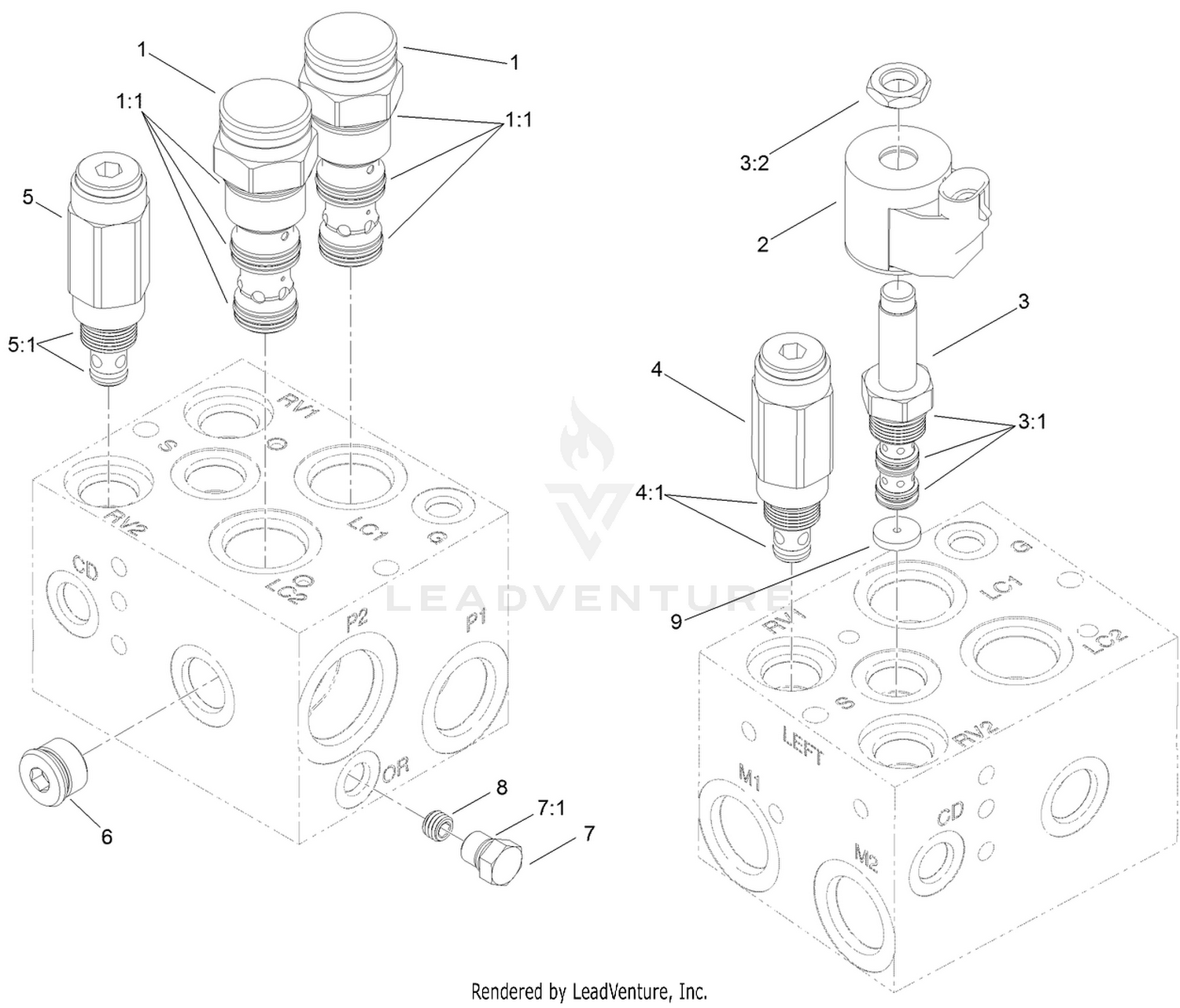 Hydraulic PTO Manifold Assembly No. 117-1111