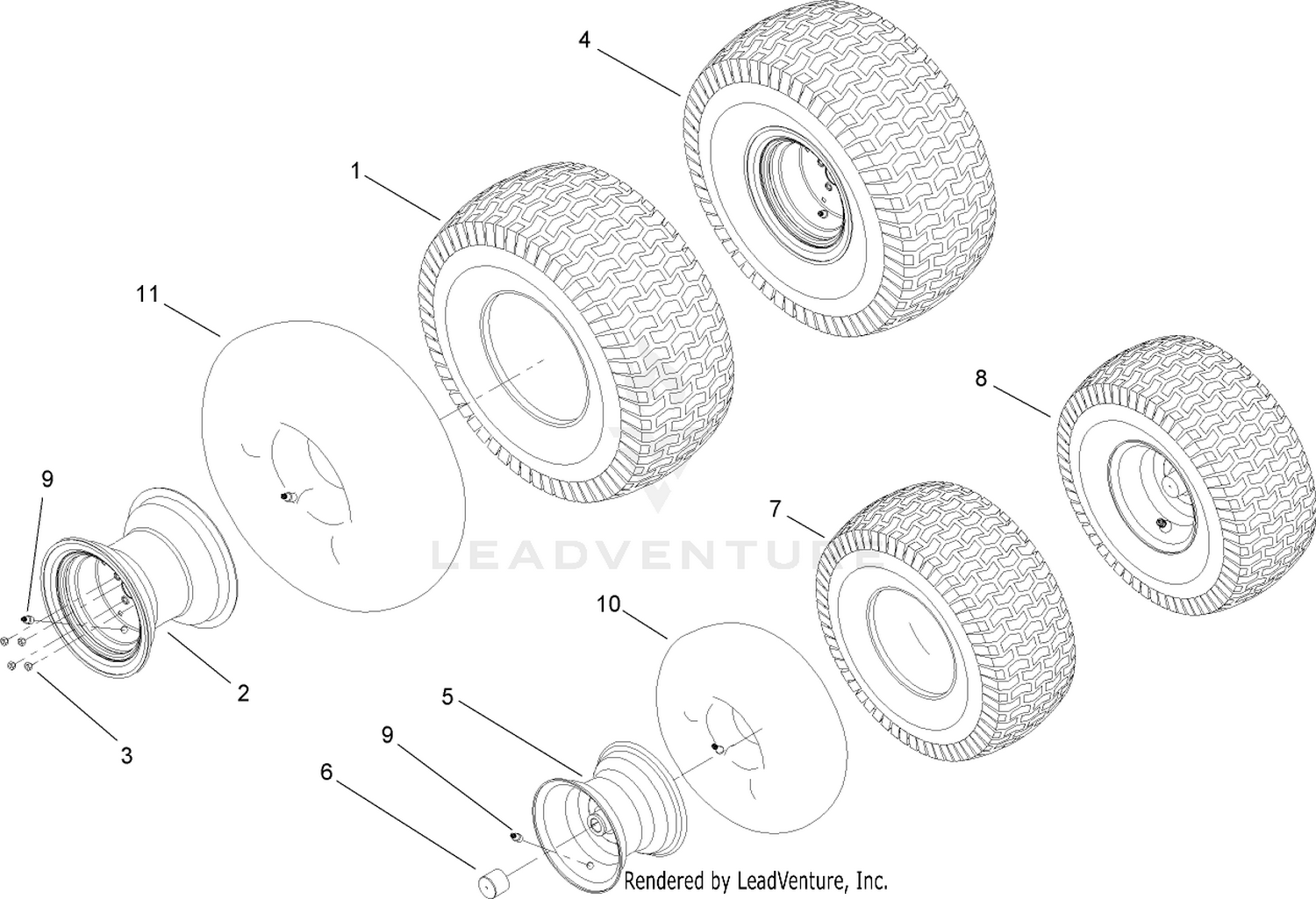 Front and Rear Wheel Assembly