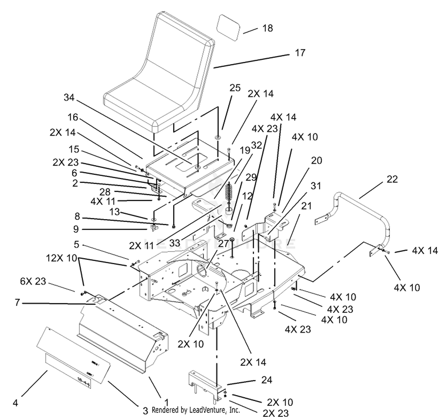 Main Frame and Seat Assembly