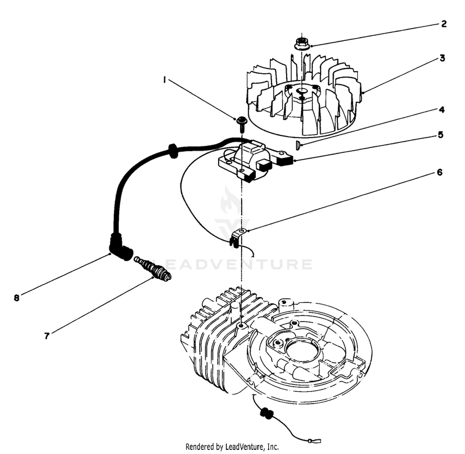 Flywheel  Magneto Assembly 47pe-4 (used On Units With Serial No. 6000101-6002200)