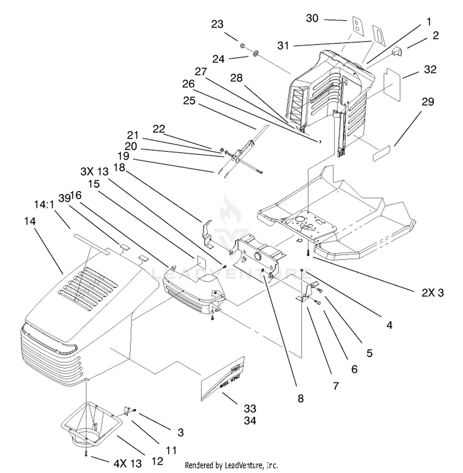 Hood  Tower Assembly