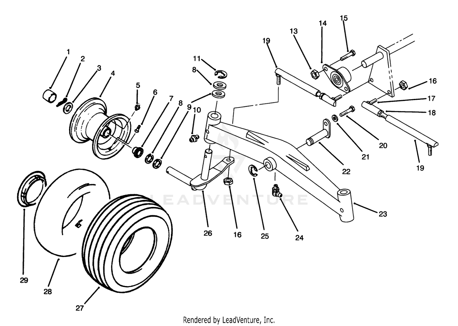 Front Axle And Wheel Assembly