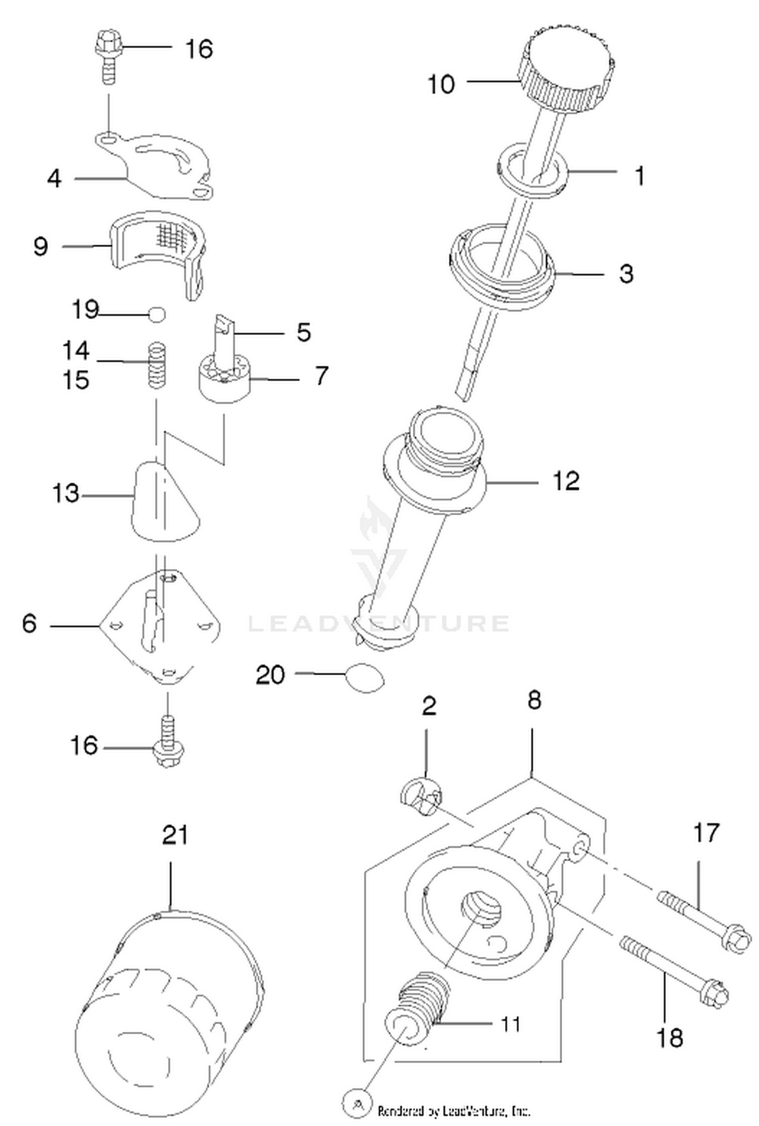 Dipstick/oil Filter Assembly