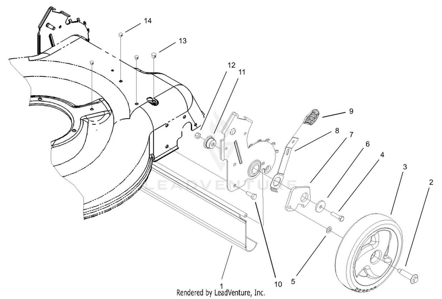 Rear Axle and Wheel Assembly