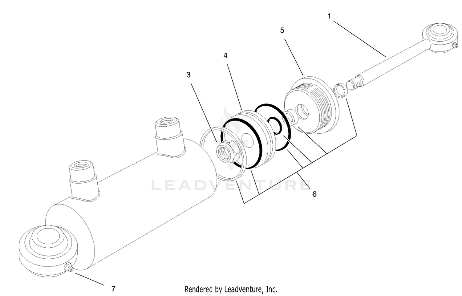 Hydraulic Cylinder No. 75-1200 (only On: 03540)