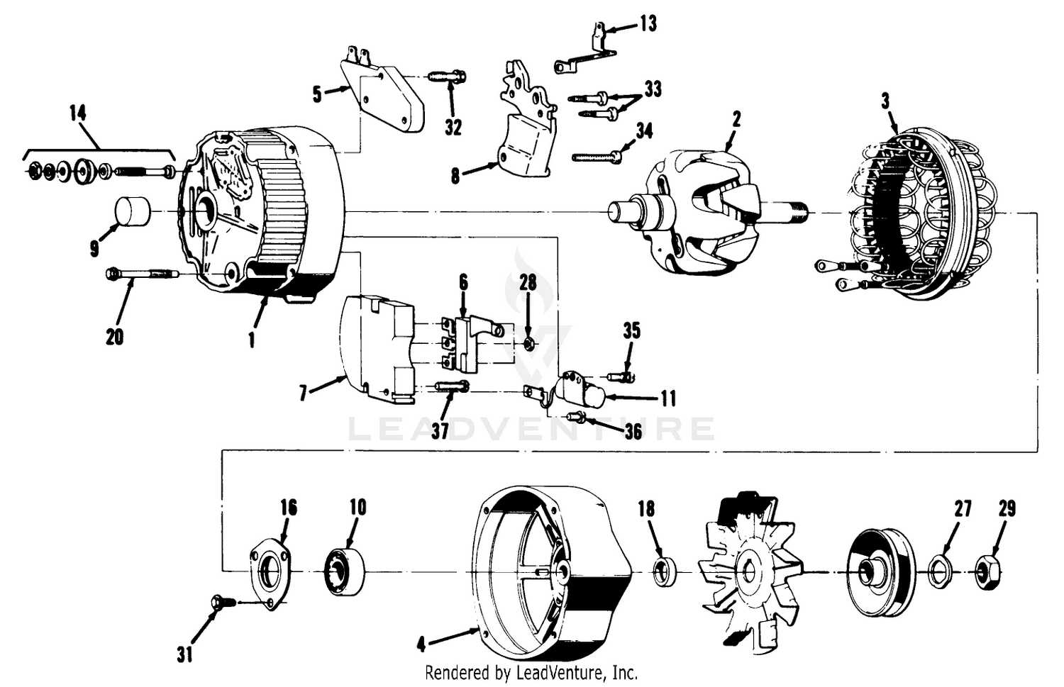 42 Amp Alternator Assembly No. 47-5900