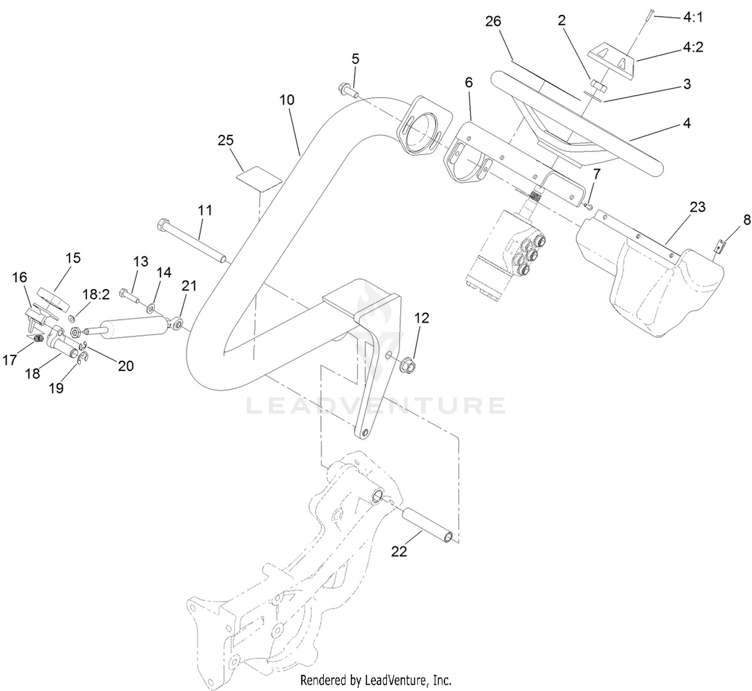 Steering Arm and Adjuster Assembly