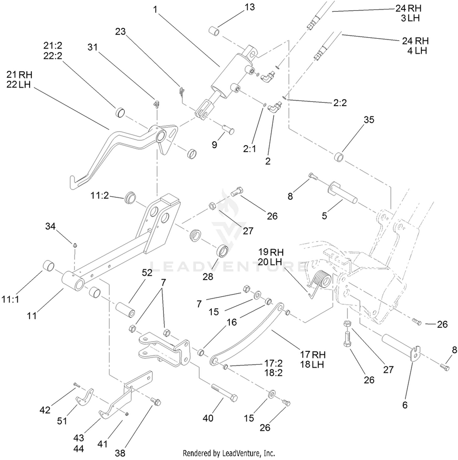 Left Hand and Right Hand Lift Arm Assembly