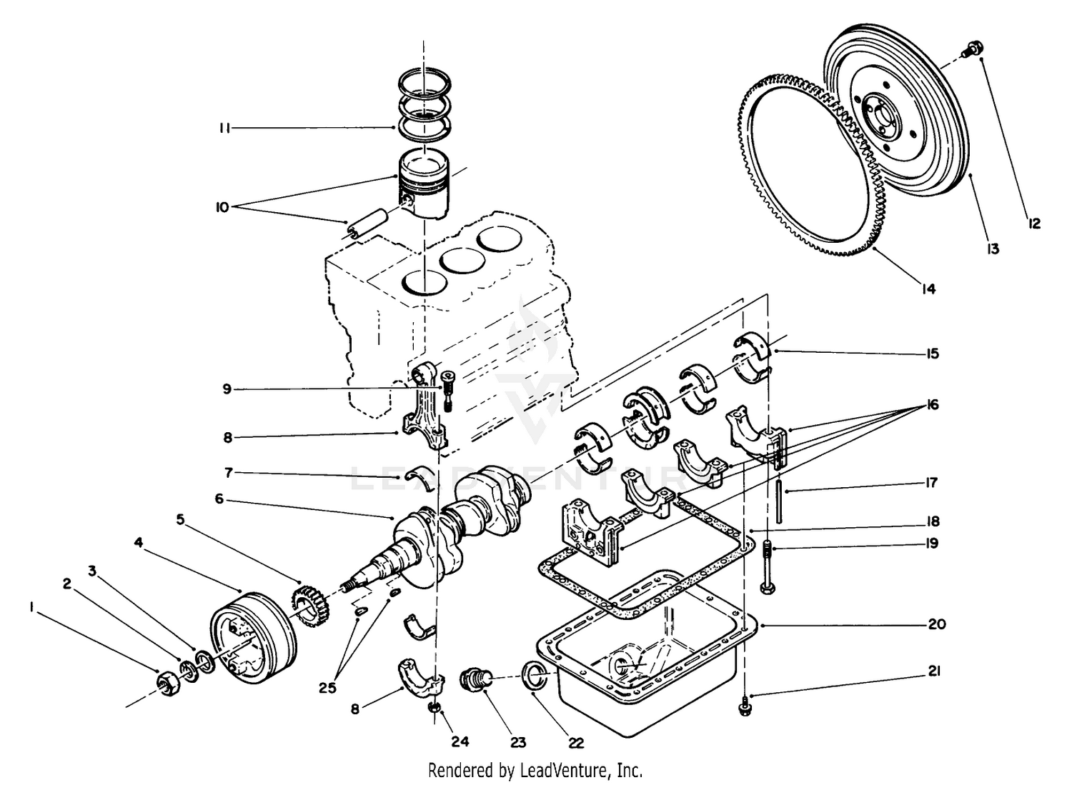 PISTON, CAMSHAFT  FLYWHEEL ASSEMBLY