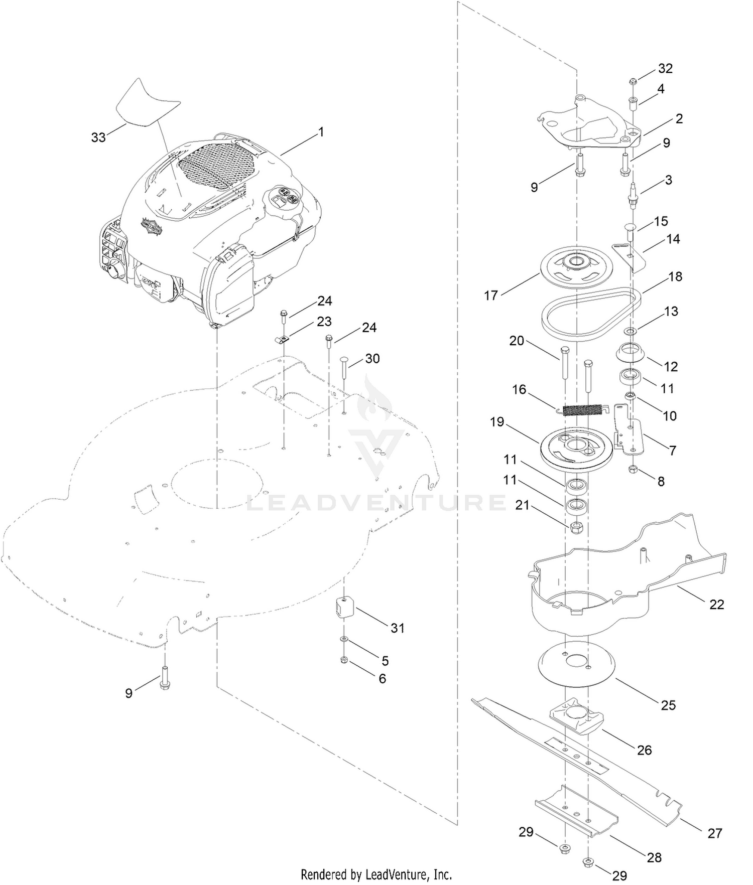 Engine and Blade Assembly