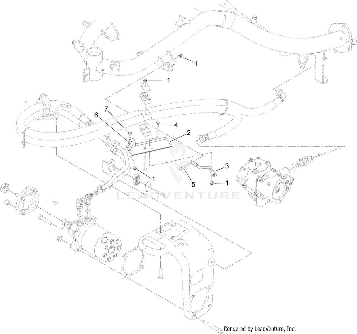 Diesel Hose Clamp  Three Wheel Drive Assembly