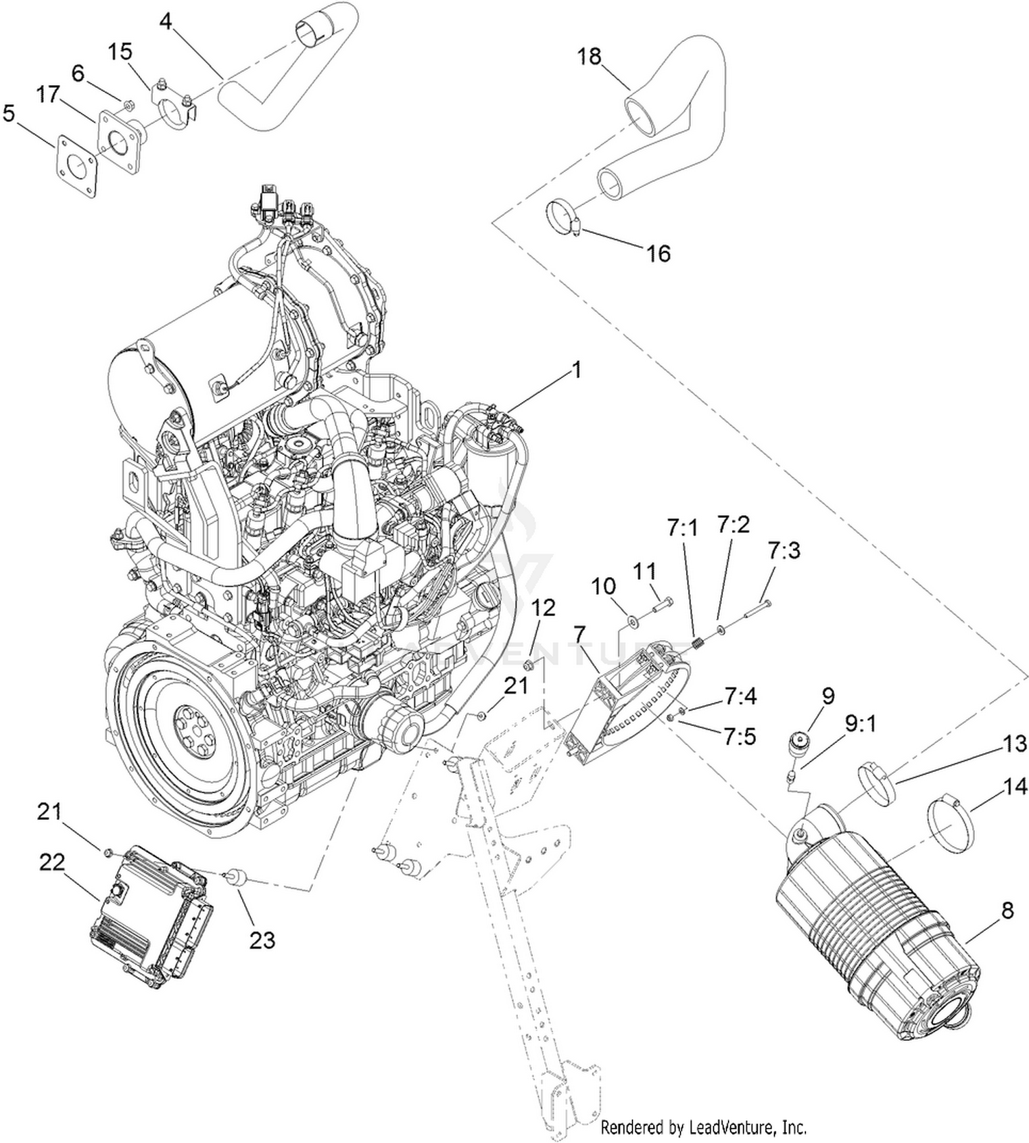 Engine, Air Cleaner and Controller Assembly