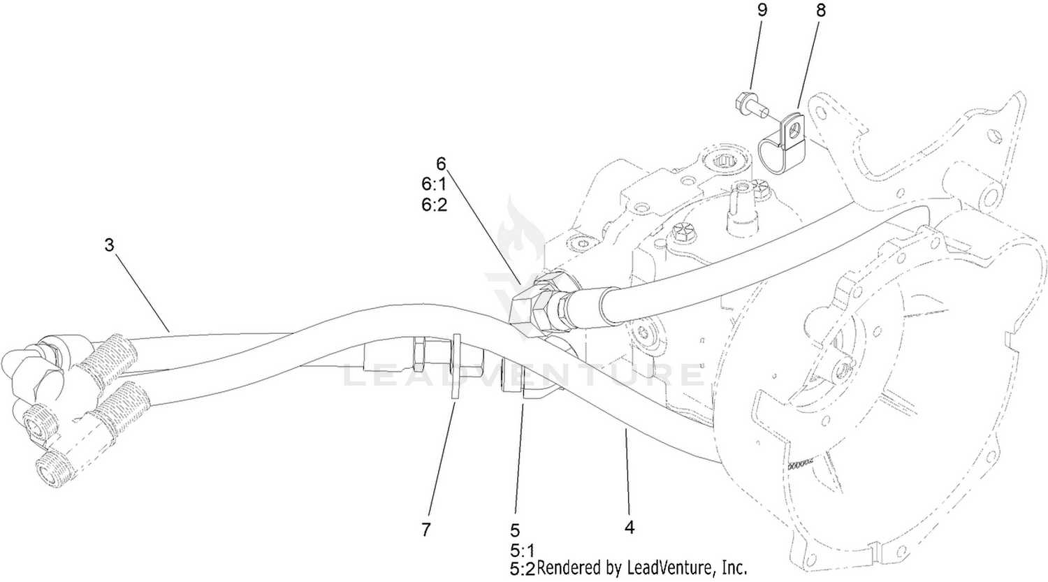 Traction Drive Hose Routing Assembly