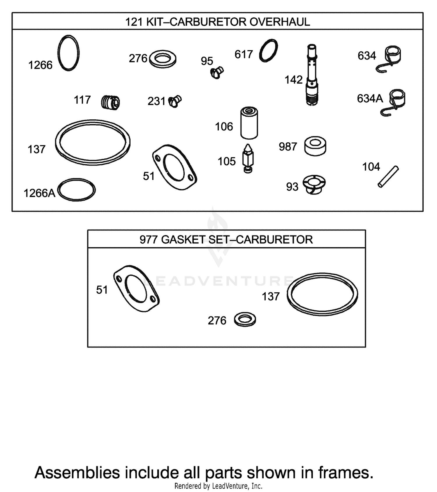 Carburetor Overhaul Kit Assembly Engine Briggs and Stratton Model 31F777-0123-E1