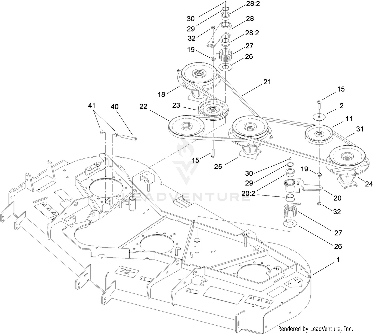 Deck Belt and Pulley Assembly