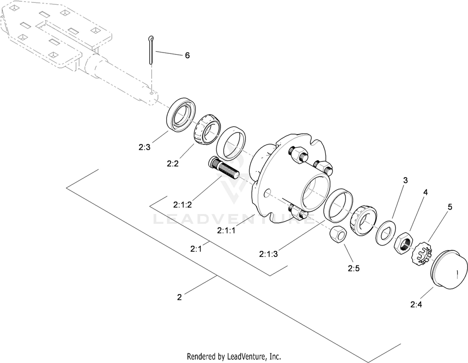 Hub and Axle Assembly No. 117-8255