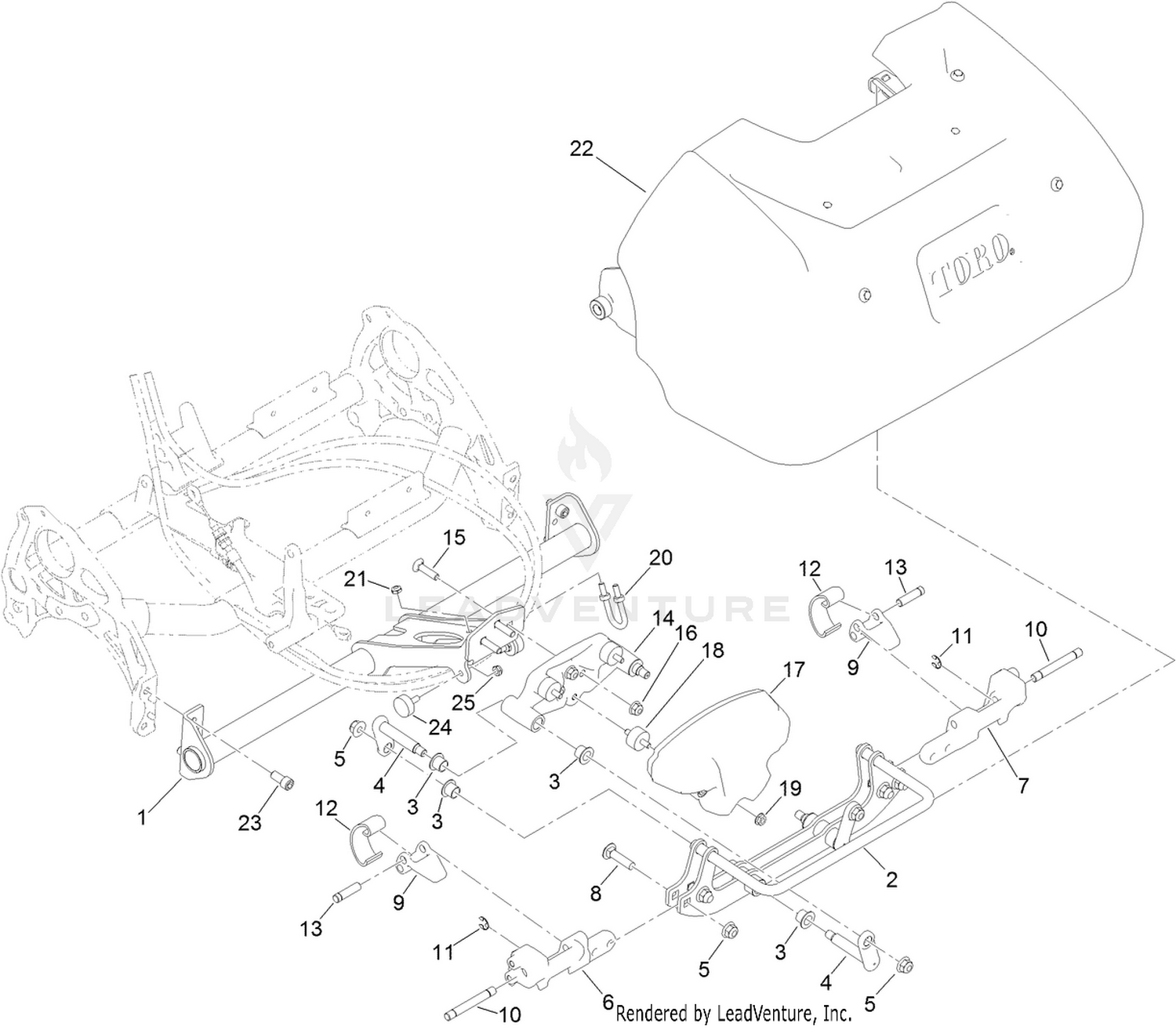 Flex Frame and Grass Basket Assembly