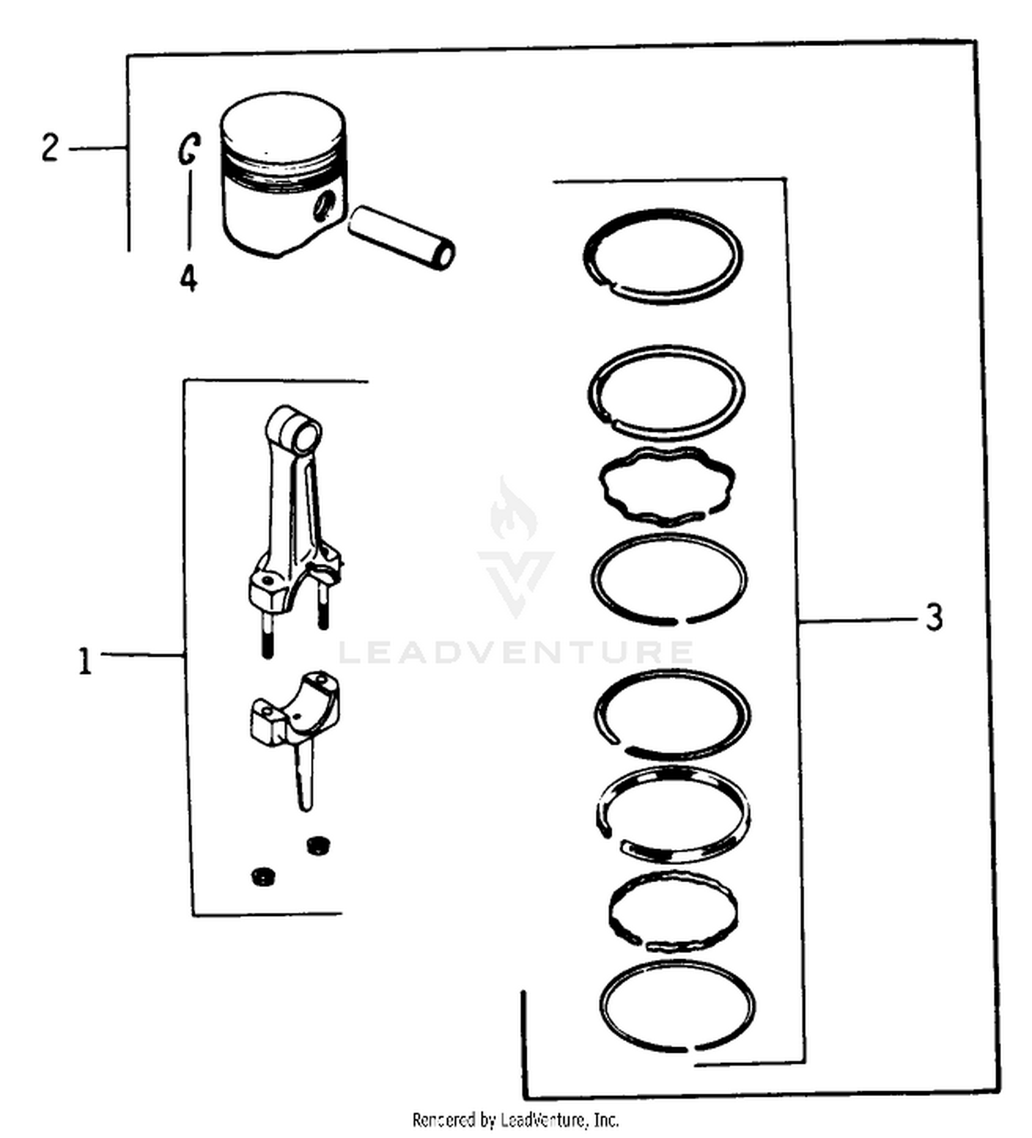 Piston  Rod-Engine Kohler Model No. K321s Spec. No. 60434 (continued)