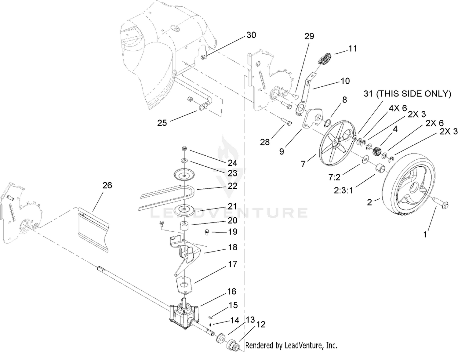 Rear Axle and Transmission Assembly