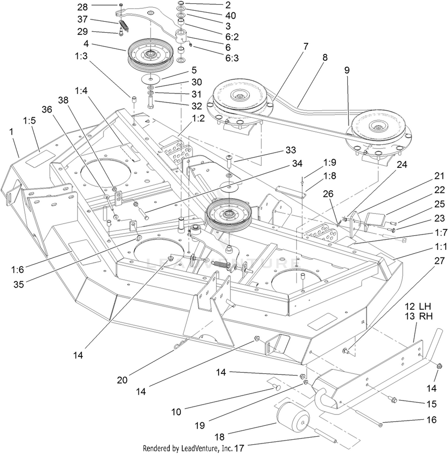 Front Deck, Idler and Skid Assembly
