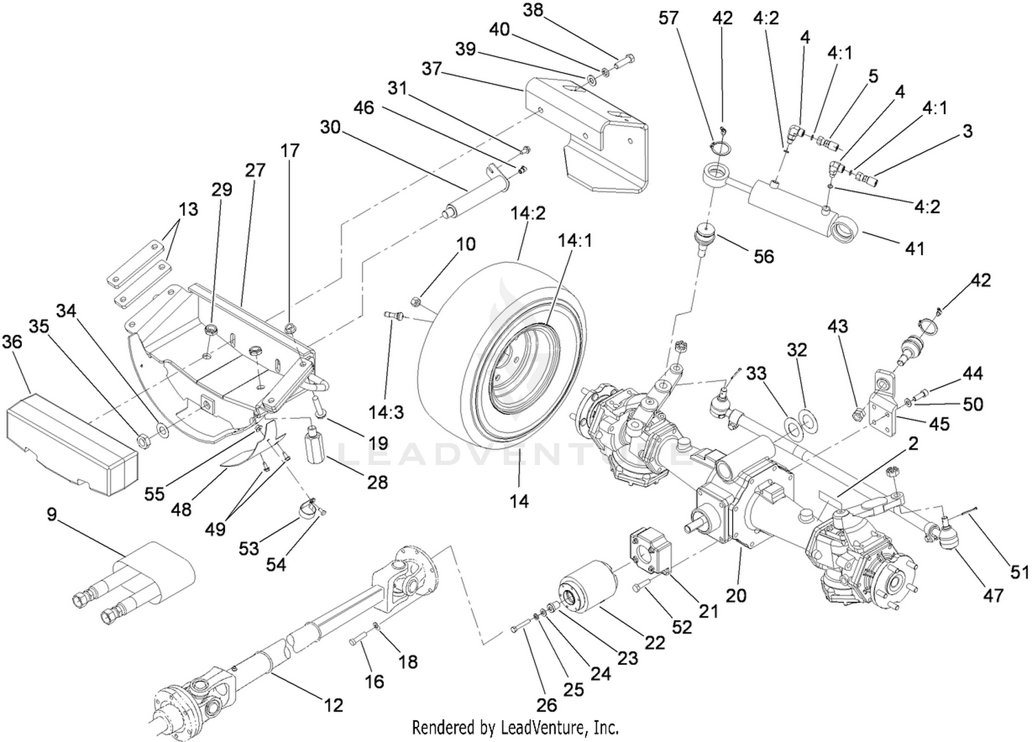 4 Wheel Drive Rear Axle Assembly