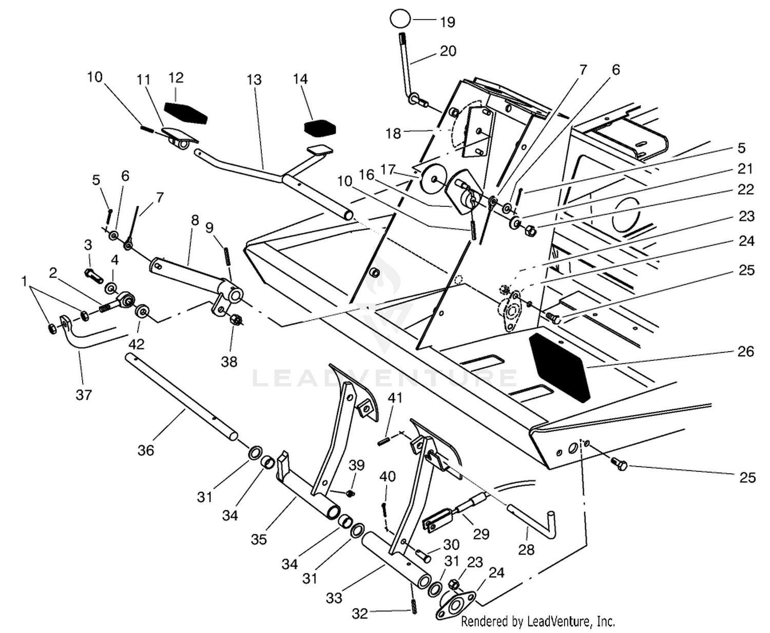 Traction  Brake Pedals Assembly