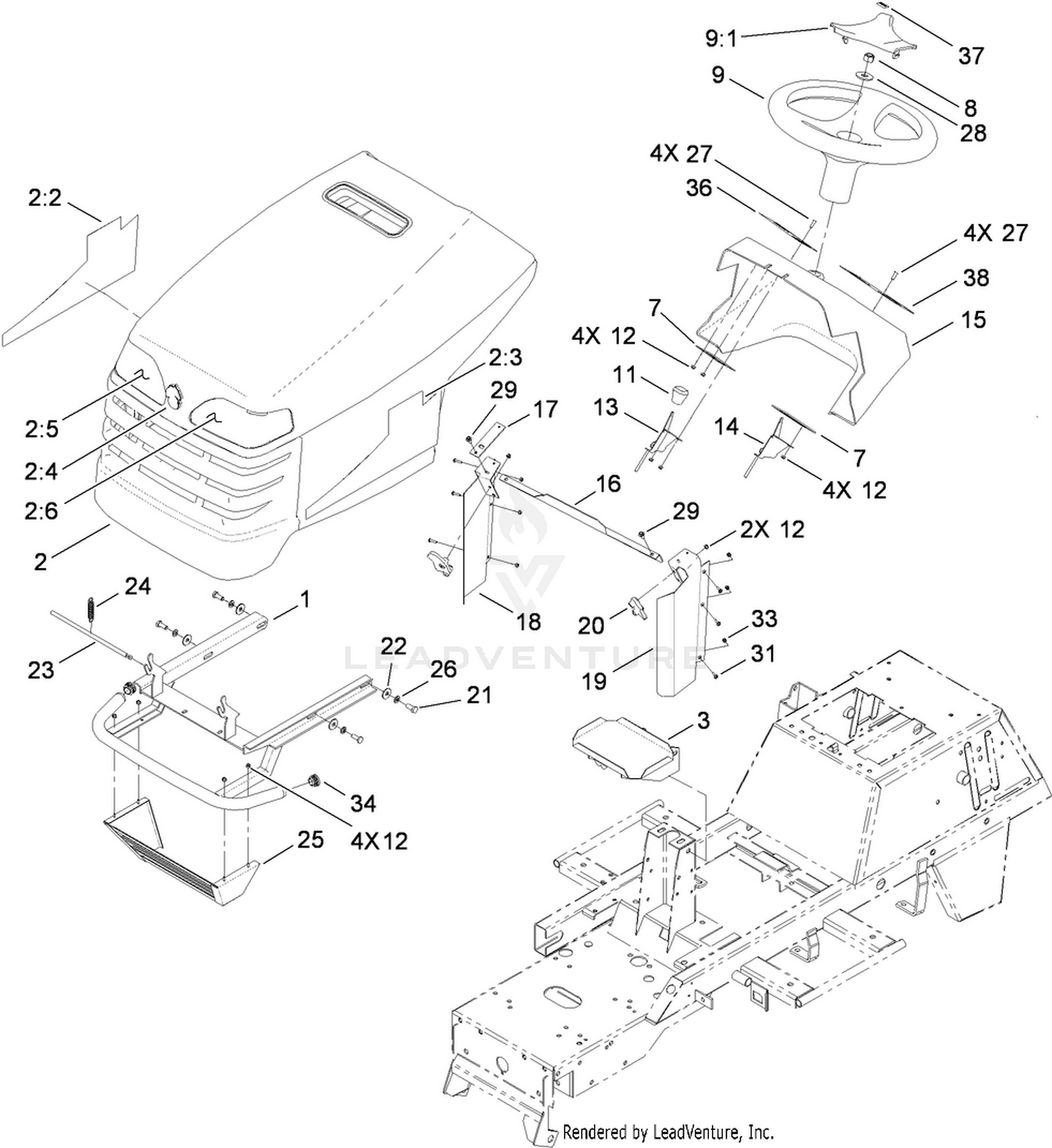 Hood and Dash Assembly