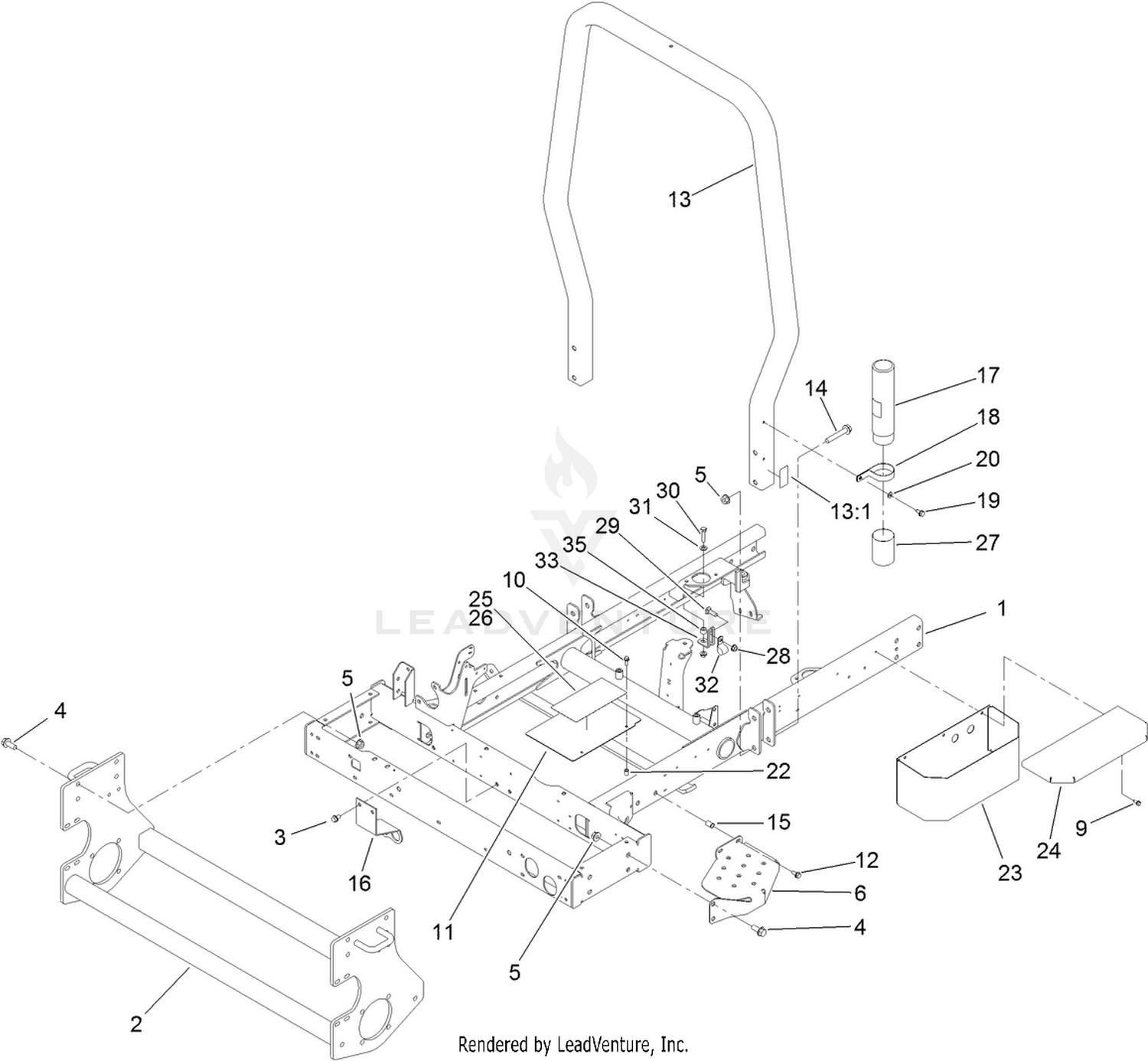 Frame and Roll-Over Protection System Assembly
