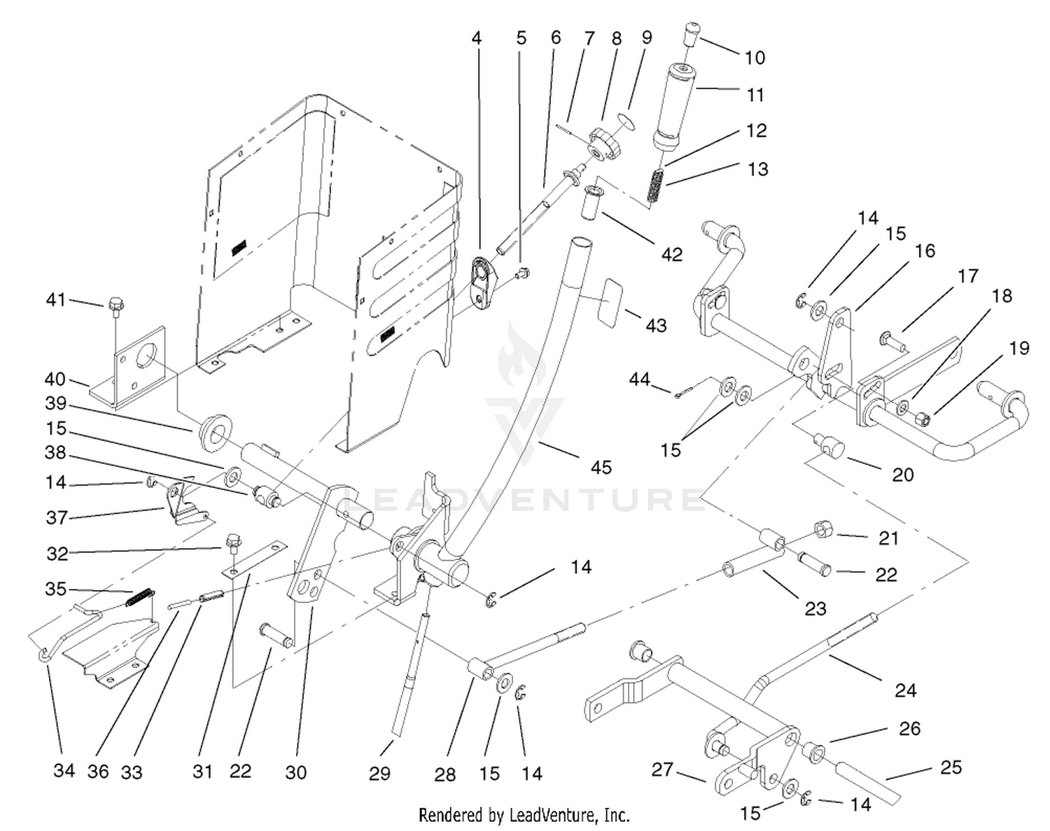 Lift Lever Arm and Height-Of-Cut Assembly