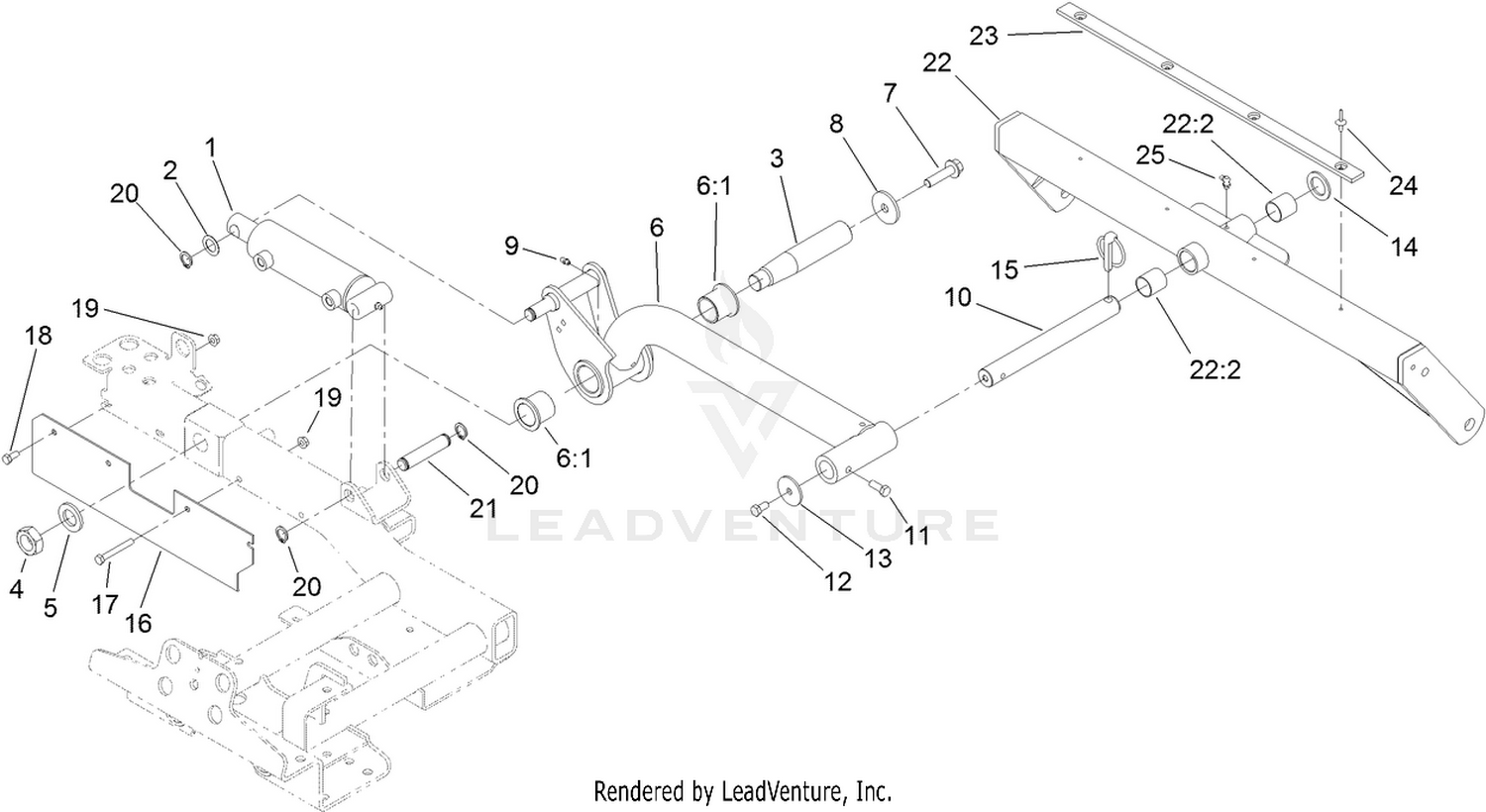 Rear Lift Arm and Carrier Frame Assembly