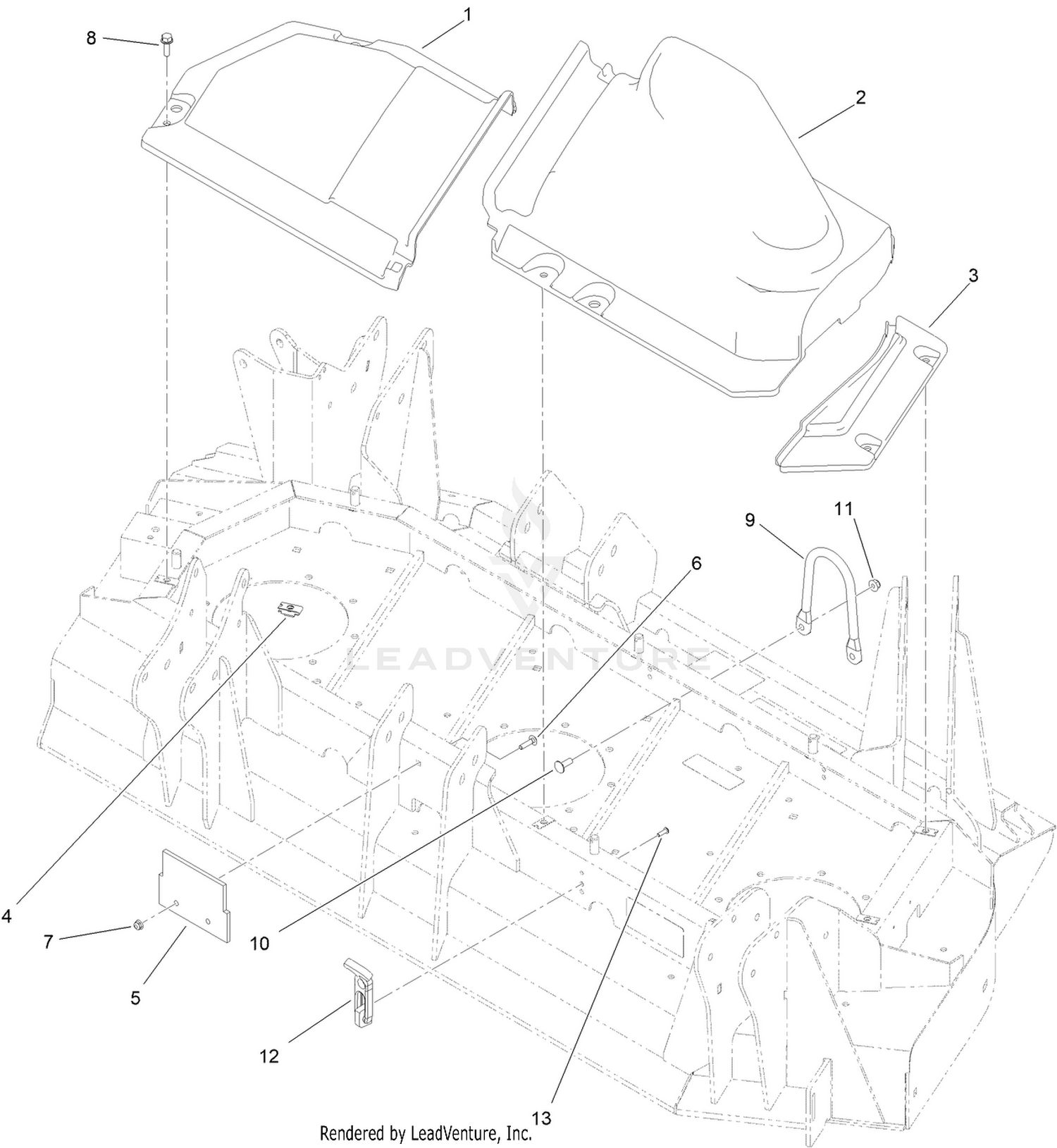 Right Hand Deck Belt Cover Assembly