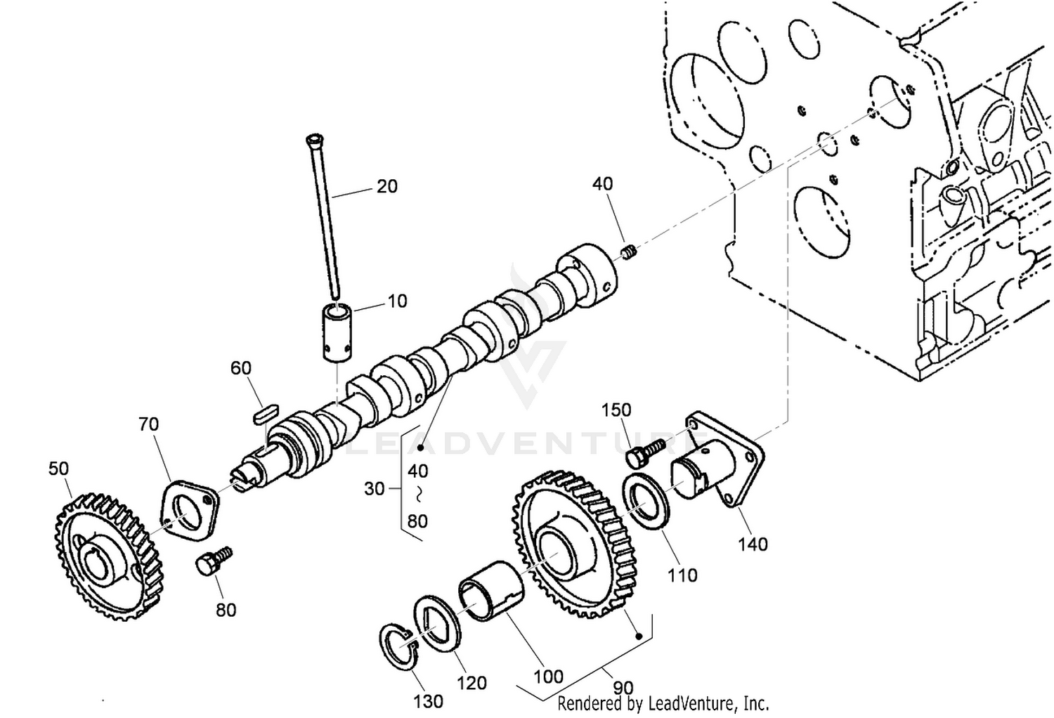 Camshaft and Idle Gear Shaft Assembly