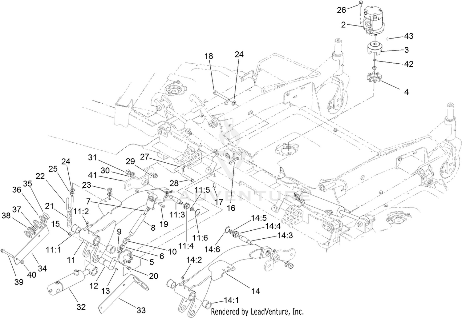 Front Deck Lift Arm Assembly