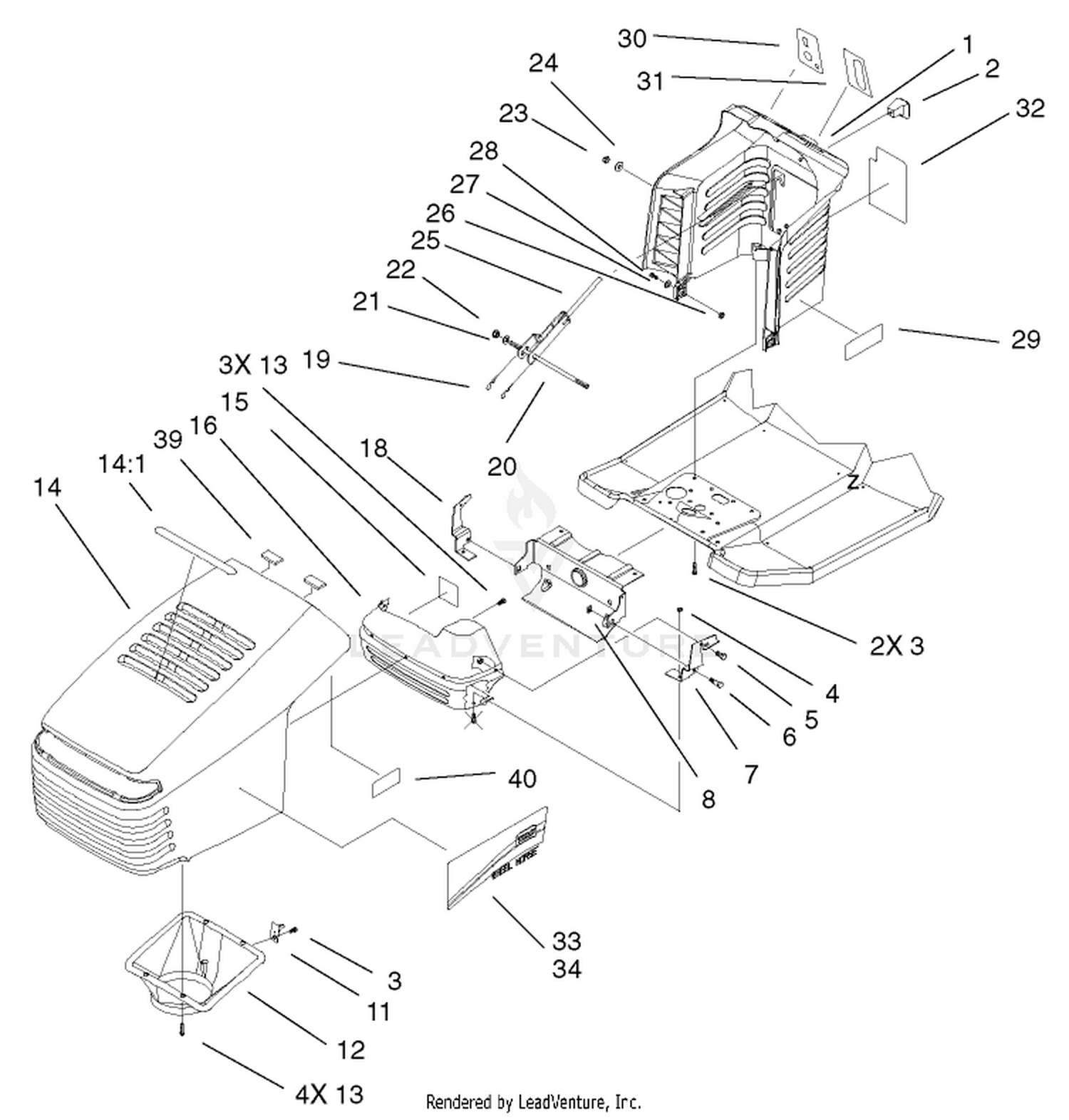 Hood  Tower Assembly