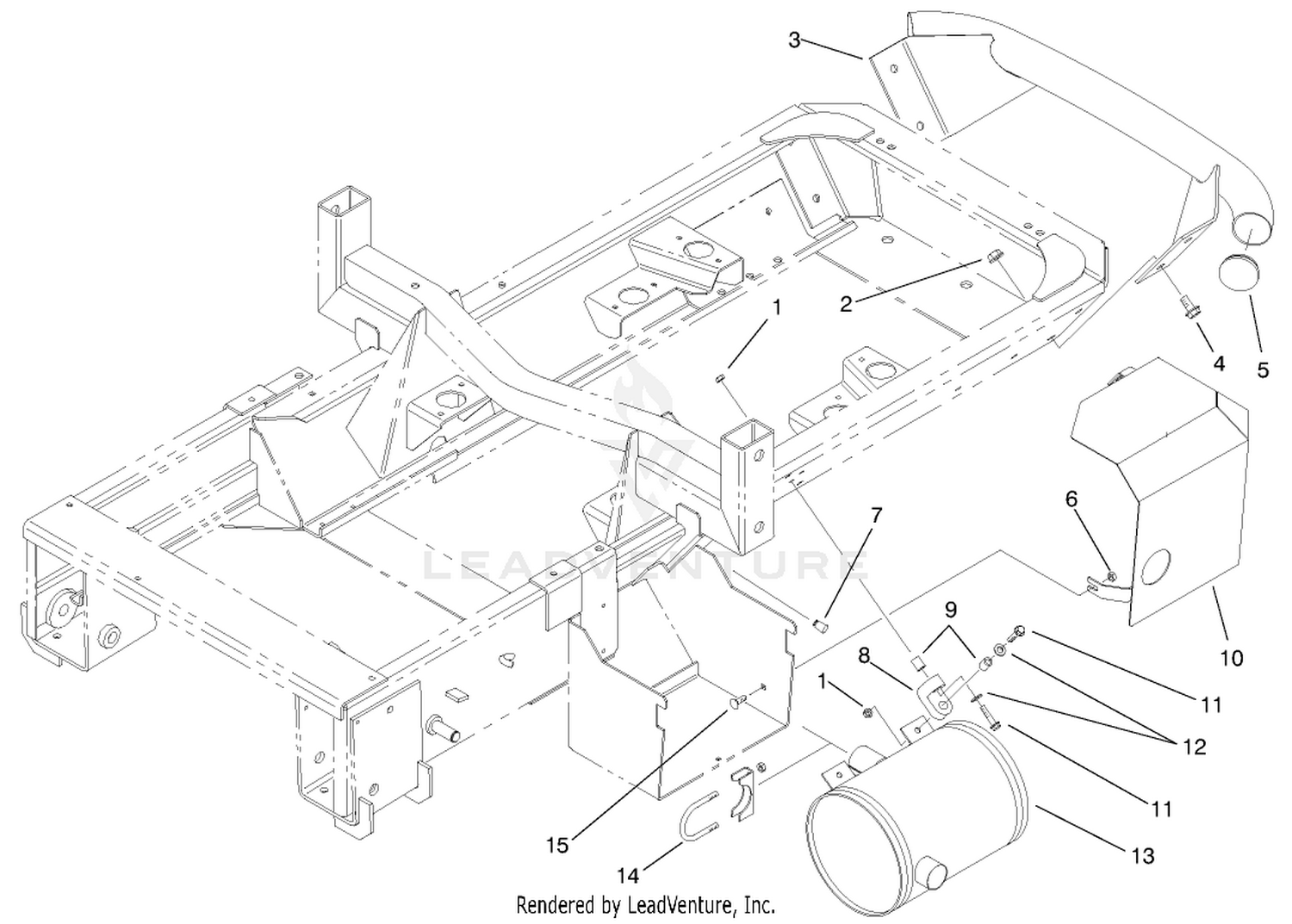 Muffler and Rear Bumper Assembly