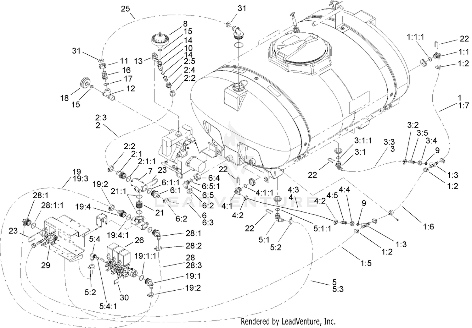 Sprayer Internal Component Assembly