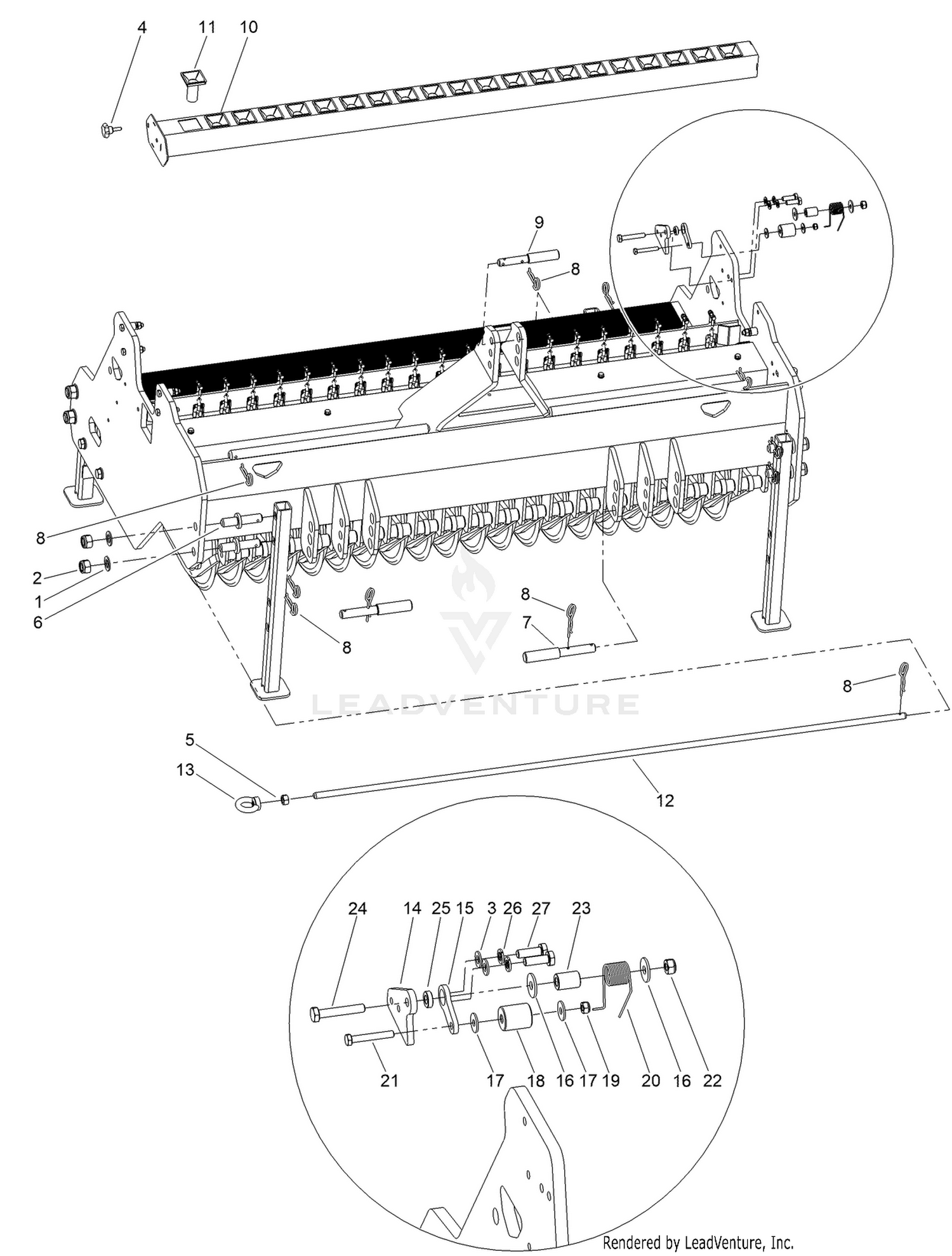 Funnel Beam and Jacks Assembly