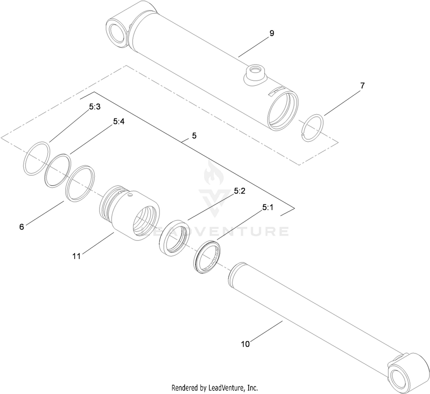Hydraulic Cylinder Assembly No. 105-1030