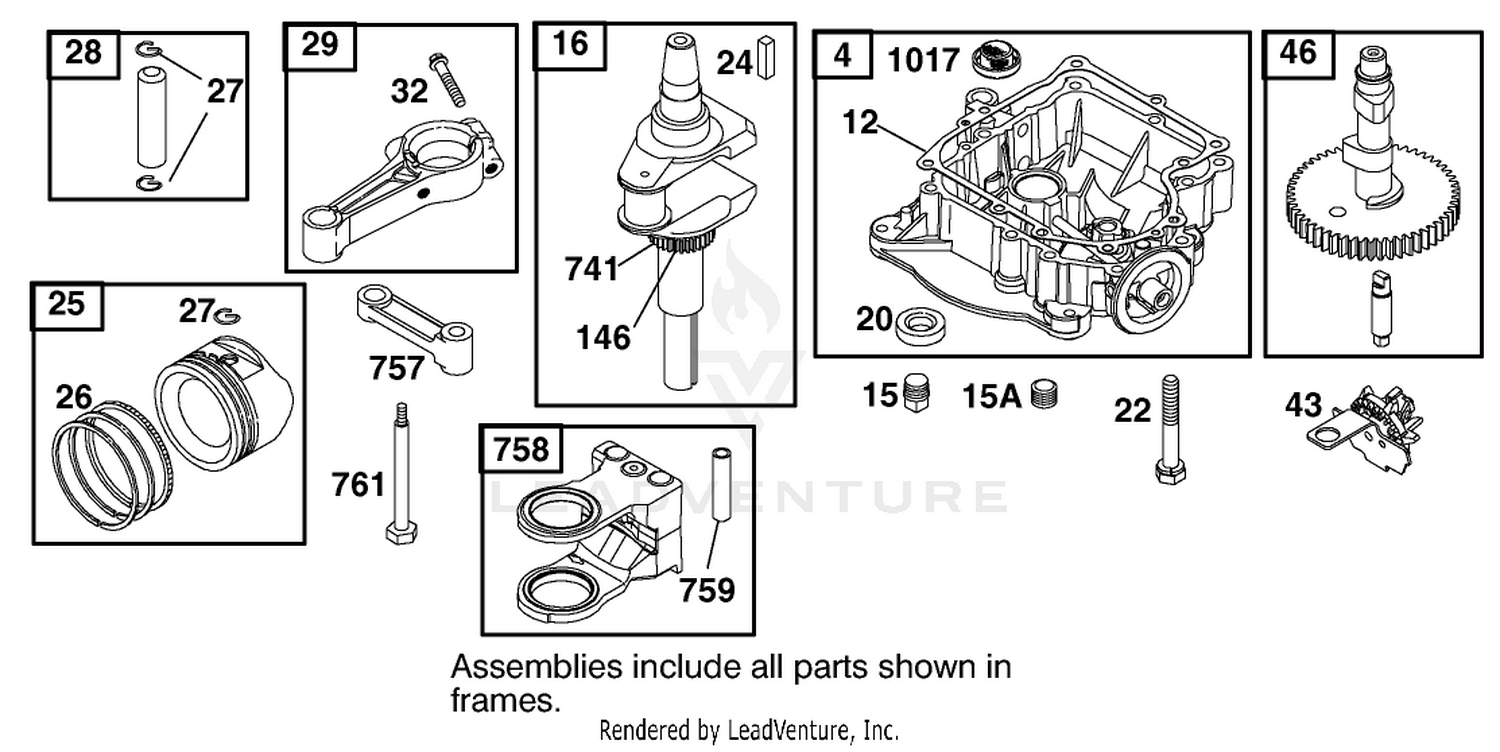 Crankcase Assembly Engine Briggs And Stratton Model 312777-0128-E1