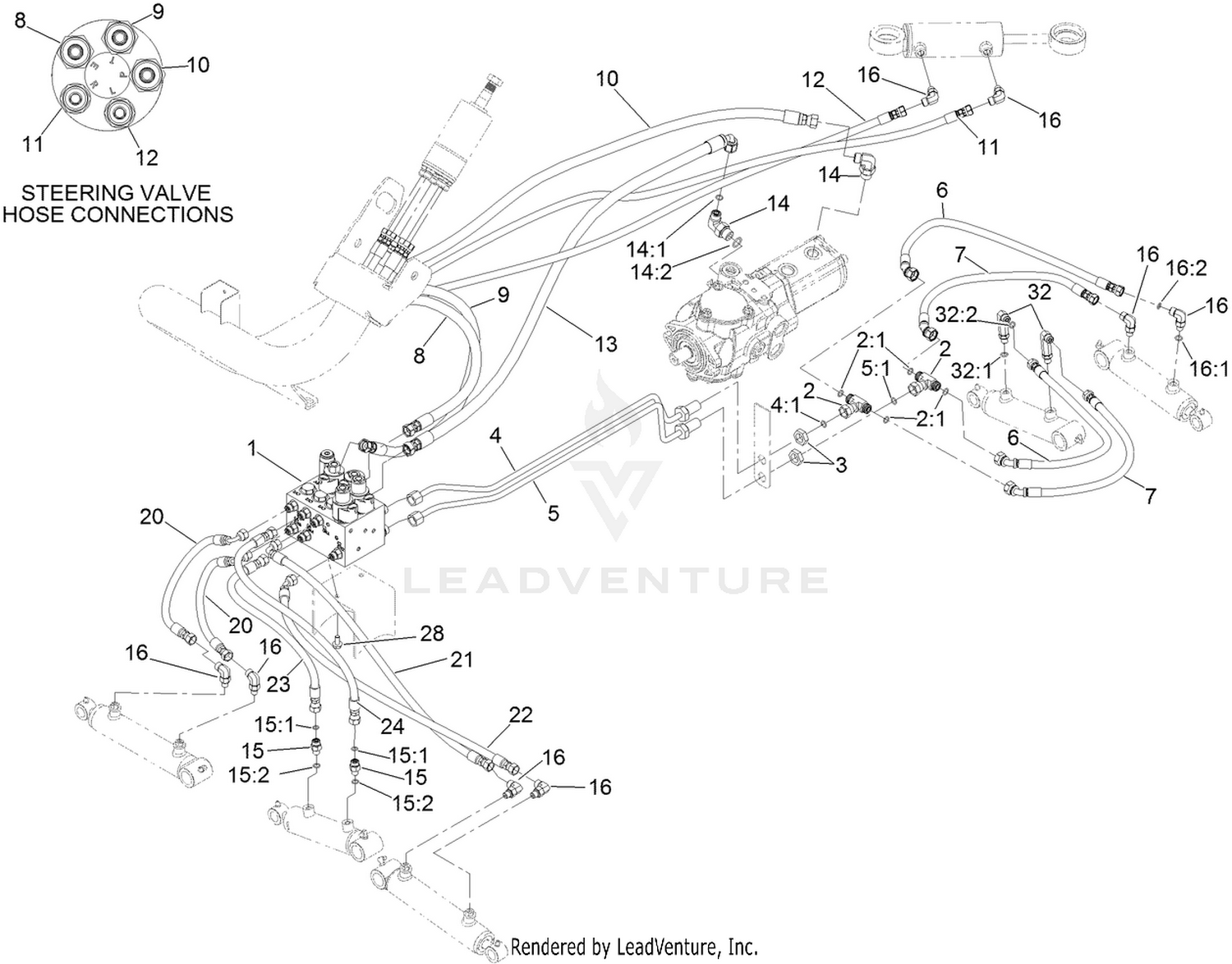 Lift Manifold and Steering Circuit Assembly
