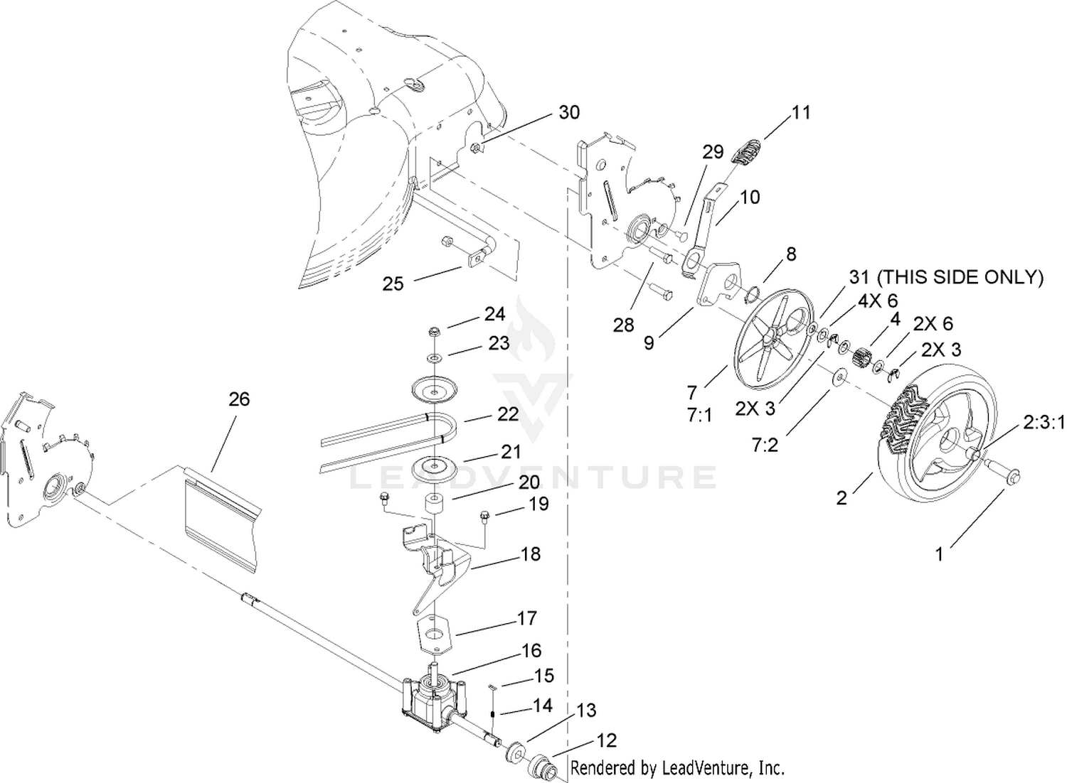 Rear Axle and Transmission Assembly
