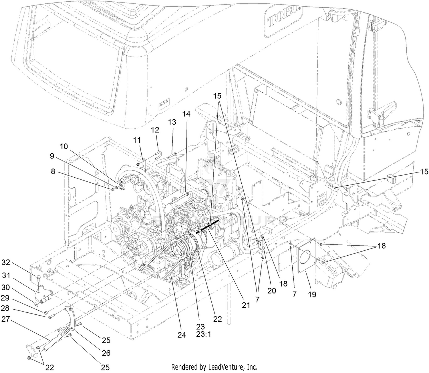 Compressor Mount and Screen Assembly